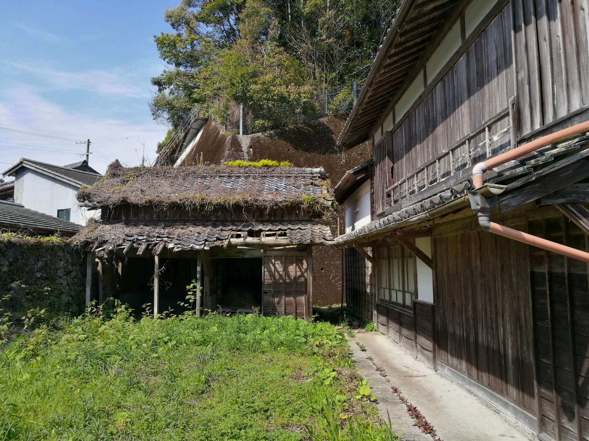 木造住宅の解体工事の様子